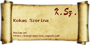 Kokas Szorina névjegykártya